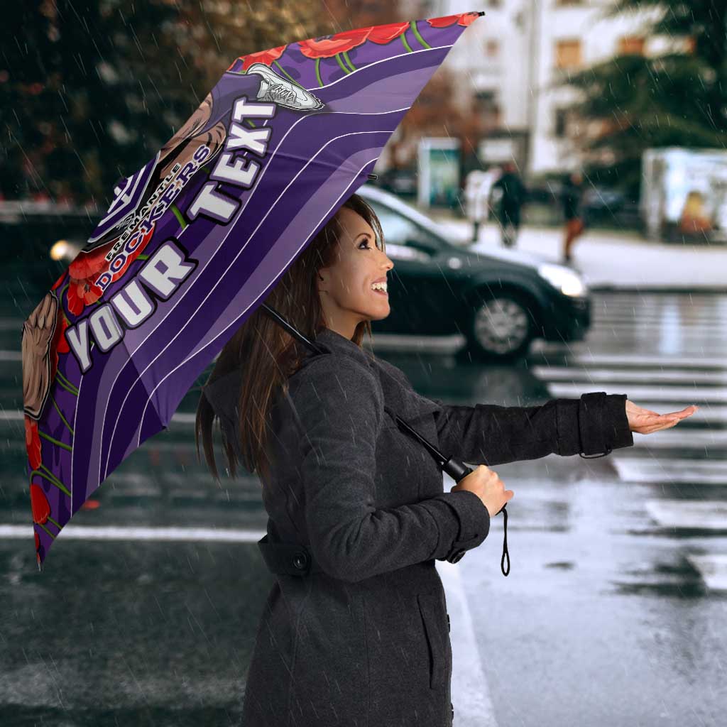 Personalised Fremantle Dockers ANZAC Umbrella Military Remembrance Australian Football Mascot Camouflage