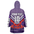 Personalised Fremantle Dockers ANZAC Wearable Blanket Hoodie Military Remembrance Australian Football Mascot Camouflage