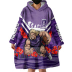 Personalised Fremantle Dockers ANZAC Wearable Blanket Hoodie Military Remembrance Australian Football Mascot Camouflage