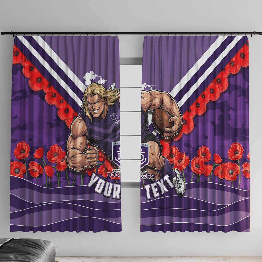 Personalised Fremantle Dockers ANZAC Window Curtain Military Remembrance Australian Football Mascot Camouflage