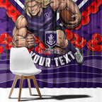 Personalised Fremantle Dockers ANZAC Window Curtain Military Remembrance Australian Football Mascot Camouflage
