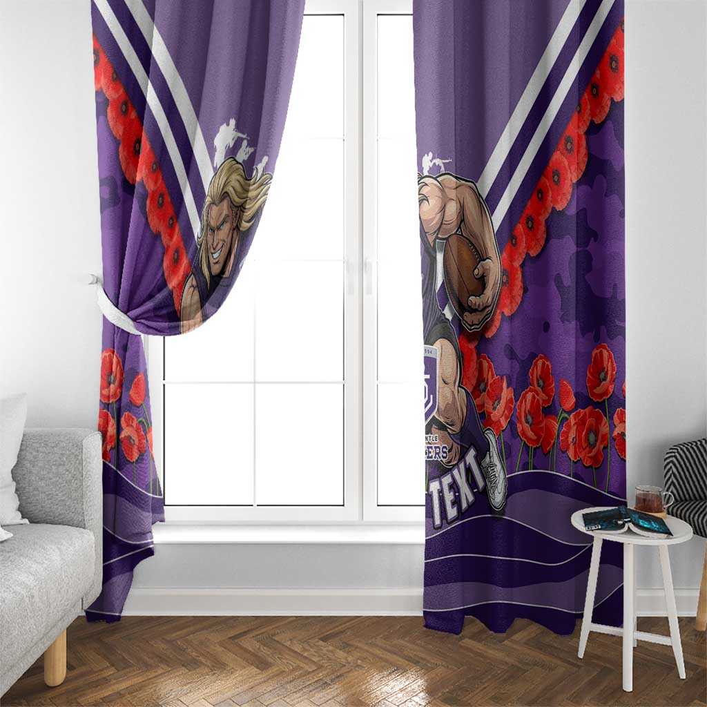 Personalised Fremantle Dockers ANZAC Window Curtain Military Remembrance Australian Football Mascot Camouflage