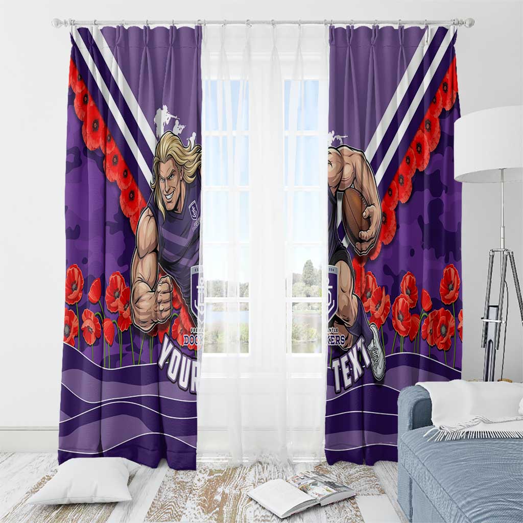 Personalised Fremantle Dockers ANZAC Window Curtain Military Remembrance Australian Football Mascot Camouflage