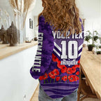 Personalised Fremantle Dockers ANZAC Women Casual Shirt Military Remembrance Australian Football Mascot Camouflage
