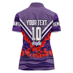 Personalised Fremantle Dockers ANZAC Women Polo Shirt Military Remembrance Australian Football Mascot Camouflage