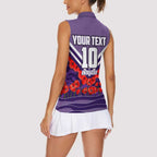 Personalised Fremantle Dockers ANZAC Women Sleeveless Polo Shirt Military Remembrance Australian Football Mascot Camouflage