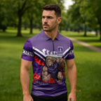 Personalised Fremantle Dockers ANZAC Zipper Polo Shirt Military Remembrance Australian Football Mascot Camouflage