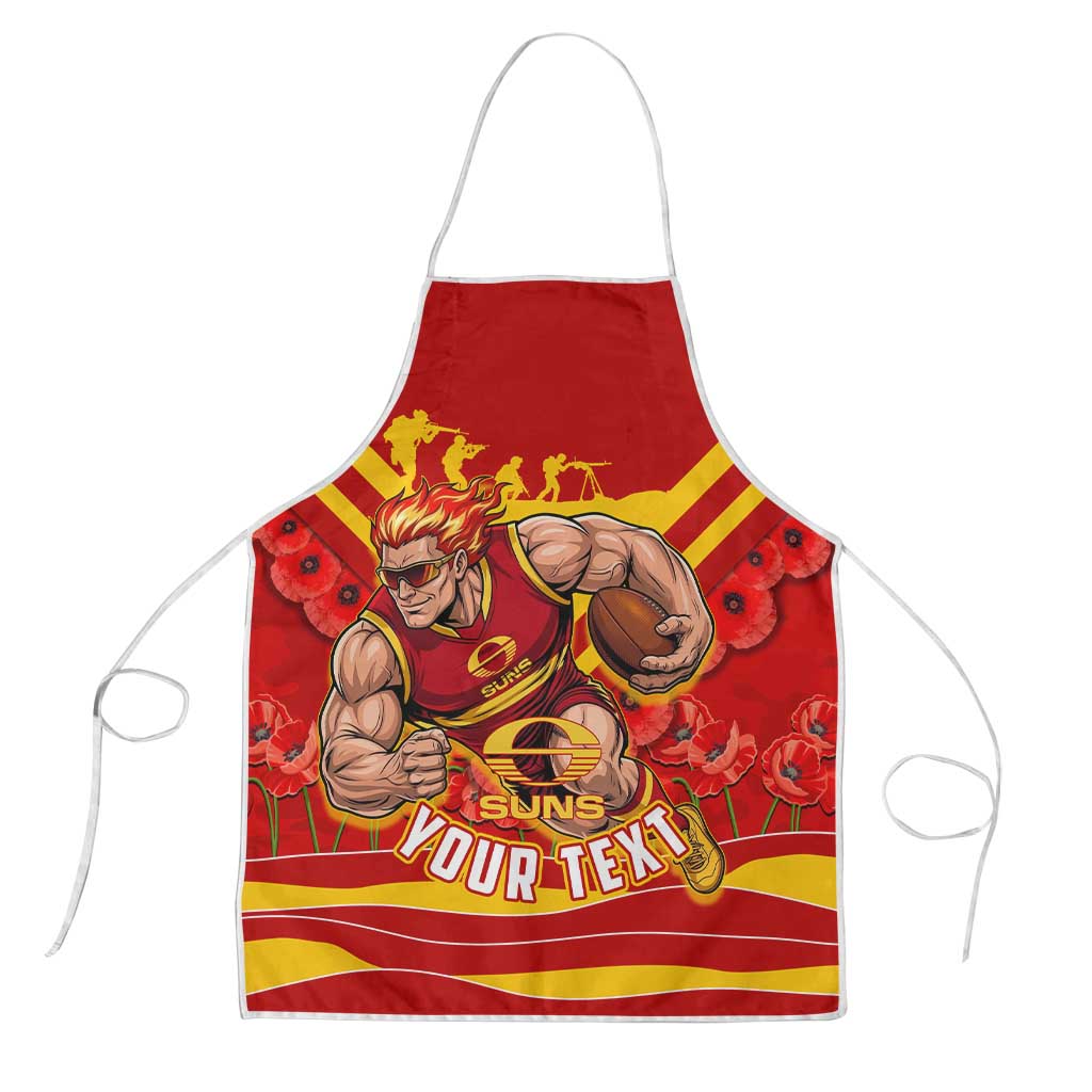 Personalised Gold Coast Suns ANZAC Apron Military Remembrance Australian Football Mascot Camouflage