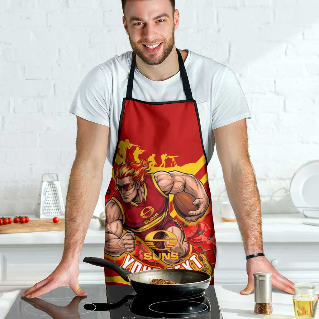 Personalised Gold Coast Suns ANZAC Apron Military Remembrance Australian Football Mascot Camouflage