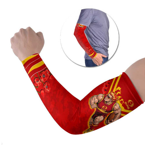 Personalised Gold Coast Suns ANZAC Arm Sleeves Military Remembrance Australian Football Mascot Camouflage