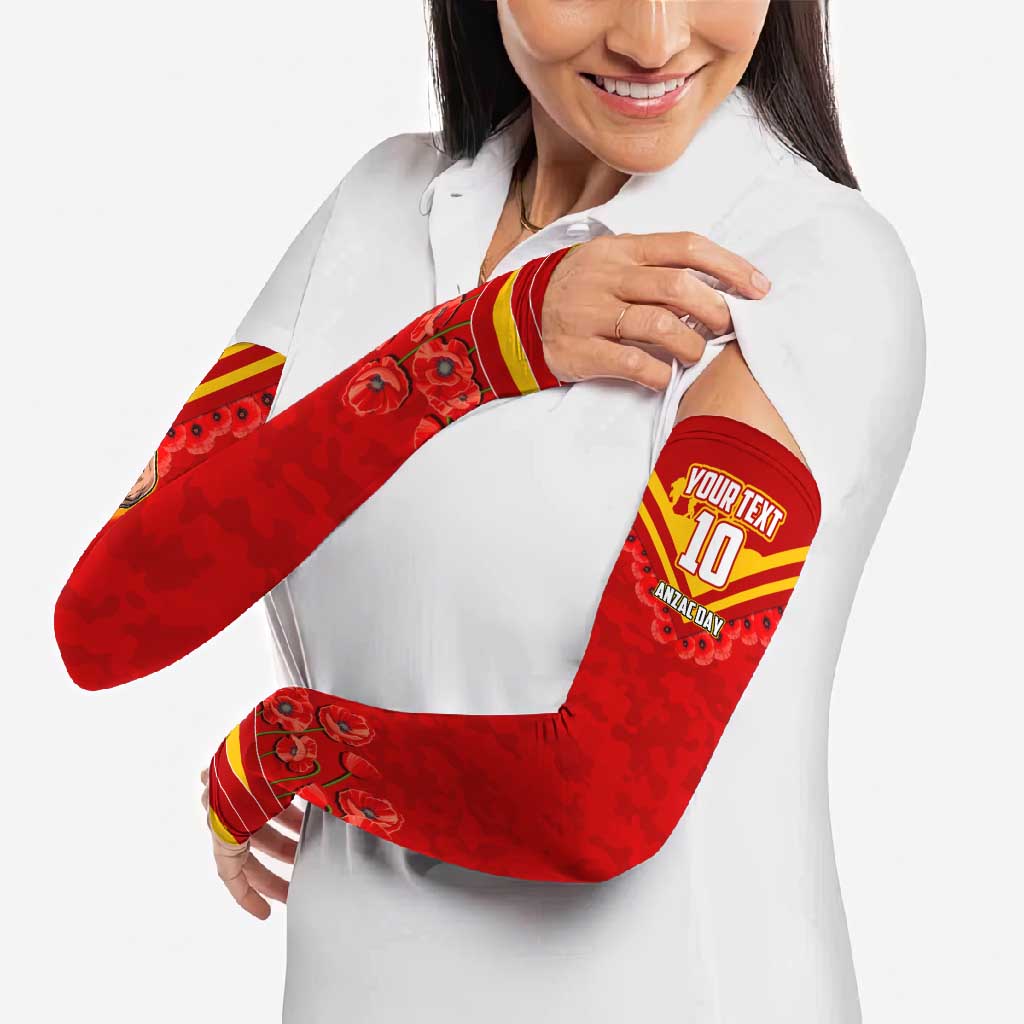Personalised Gold Coast Suns ANZAC Arm Sleeves Military Remembrance Australian Football Mascot Camouflage