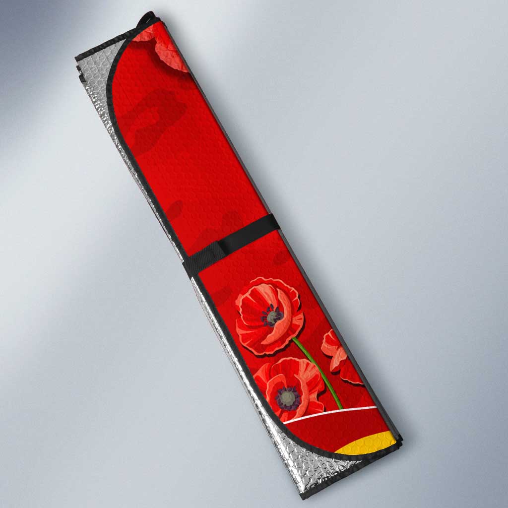 Personalised Gold Coast Suns ANZAC Auto Sun Shade Military Remembrance Australian Football Mascot Camouflage