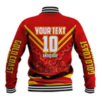 Personalised Gold Coast Suns ANZAC Baseball Jacket Military Remembrance Australian Football Mascot Camouflage