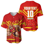 Personalised Gold Coast Suns ANZAC Baseball Jersey Military Remembrance Australian Football Mascot Camouflage