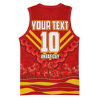 Personalised Gold Coast Suns ANZAC Basketball Jersey Military Remembrance Australian Football Mascot Camouflage