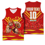 Personalised Gold Coast Suns ANZAC Basketball Jersey Military Remembrance Australian Football Mascot Camouflage