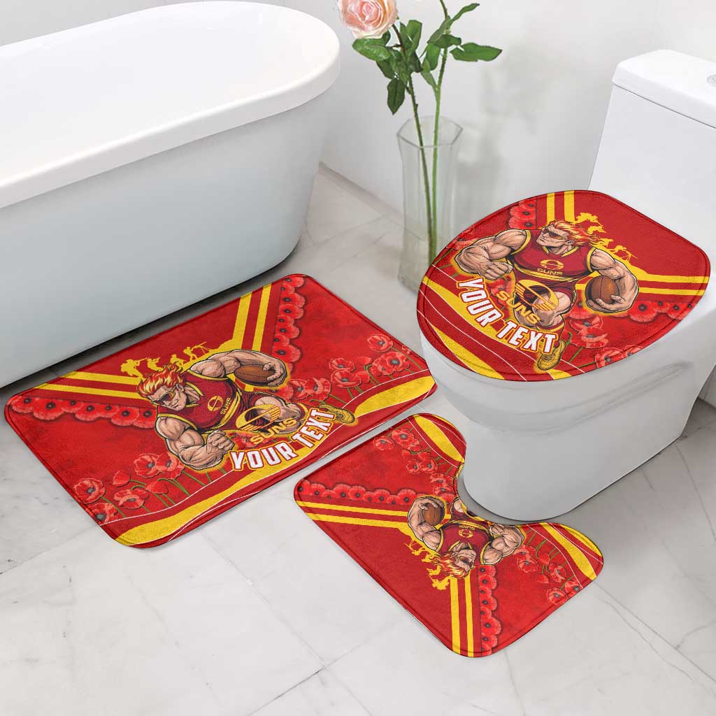 Personalised Gold Coast Suns ANZAC Bathroom Set Military Remembrance Australian Football Mascot Camouflage