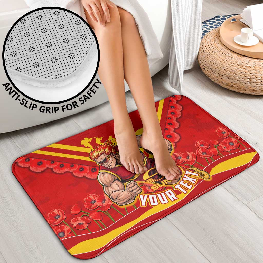 Personalised Gold Coast Suns ANZAC Bathroom Set Military Remembrance Australian Football Mascot Camouflage