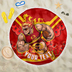 Personalised Gold Coast Suns ANZAC Beach Blanket Military Remembrance Australian Football Mascot Camouflage