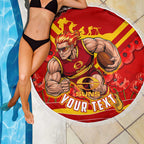 Personalised Gold Coast Suns ANZAC Beach Blanket Military Remembrance Australian Football Mascot Camouflage