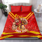 Personalised Gold Coast Suns ANZAC Bedding Set Military Remembrance Australian Football Mascot Camouflage