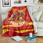 Personalised Gold Coast Suns ANZAC Blanket Military Remembrance Australian Football Mascot Camouflage