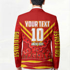 Personalised Gold Coast Suns ANZAC Blazer Military Remembrance Australian Football Mascot Camouflage