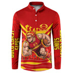 Personalised Gold Coast Suns ANZAC Button Sweatshirt Military Remembrance Australian Football Mascot Camouflage