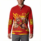 Personalised Gold Coast Suns ANZAC Button Sweatshirt Military Remembrance Australian Football Mascot Camouflage