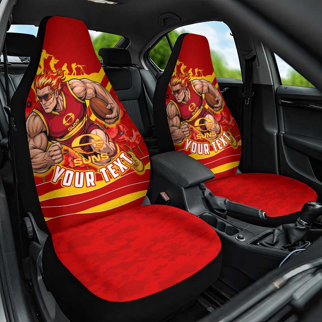 Personalised Gold Coast Suns ANZAC Car Seat Cover Military Remembrance Australian Football Mascot Camouflage