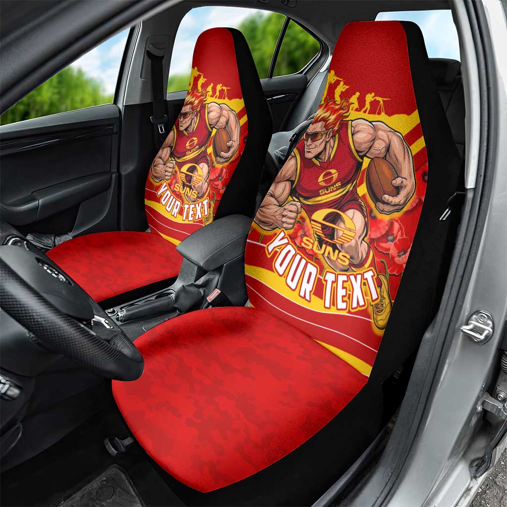 Personalised Gold Coast Suns ANZAC Car Seat Cover Military Remembrance Australian Football Mascot Camouflage