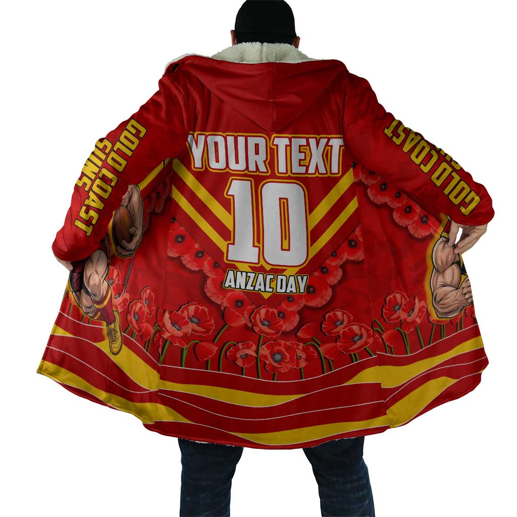Personalised Gold Coast Suns ANZAC Cloak Military Remembrance Australian Football Mascot Camouflage