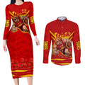 Personalised Gold Coast Suns ANZAC Couples Matching Long Sleeve Bodycon Dress and Long Sleeve Button Shirt Military Remembrance Australian Football Mascot Camouflage