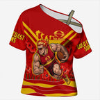 Personalised Gold Coast Suns ANZAC Cross Shoulder Shirt Military Remembrance Australian Football Mascot Camouflage