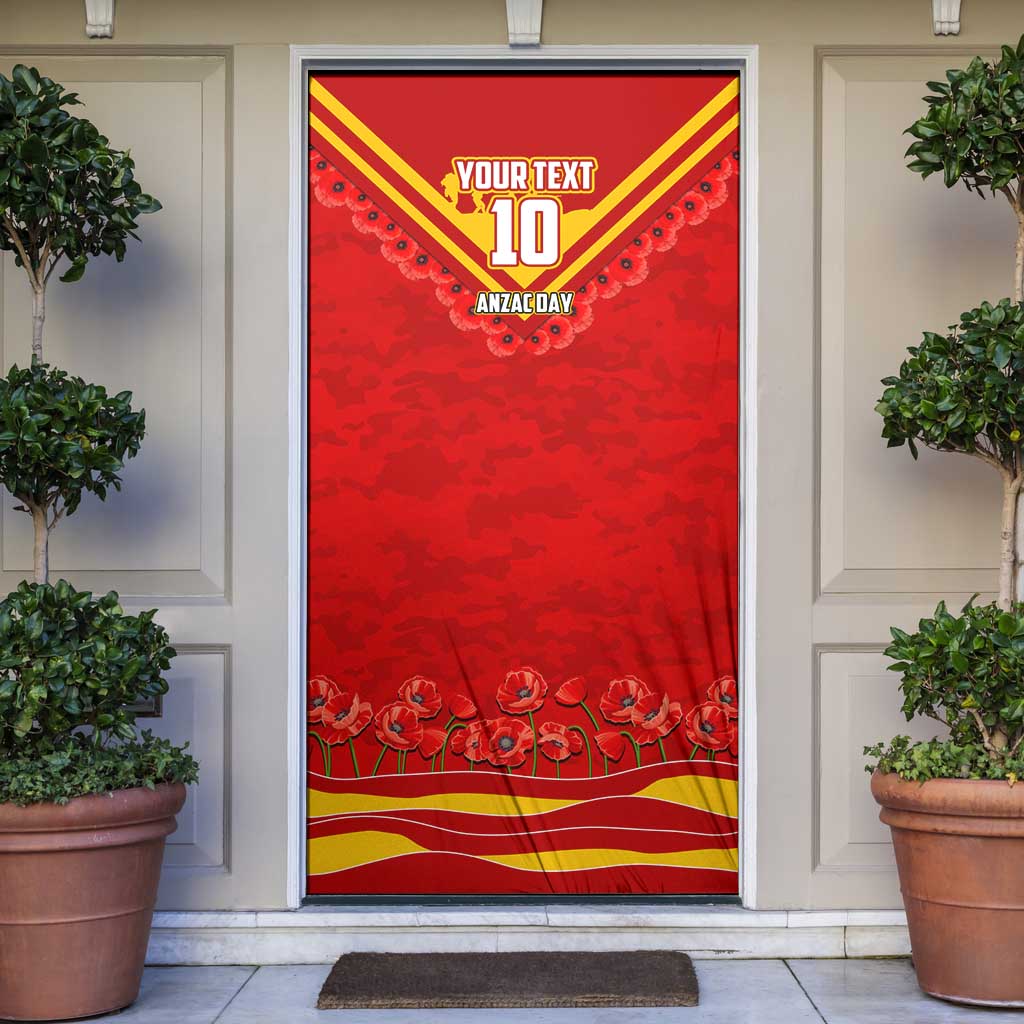 Personalised Gold Coast Suns ANZAC Door Cover Military Remembrance Australian Football Mascot Camouflage
