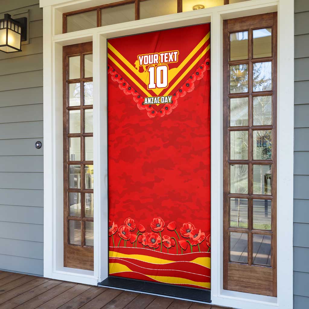 Personalised Gold Coast Suns ANZAC Door Cover Military Remembrance Australian Football Mascot Camouflage