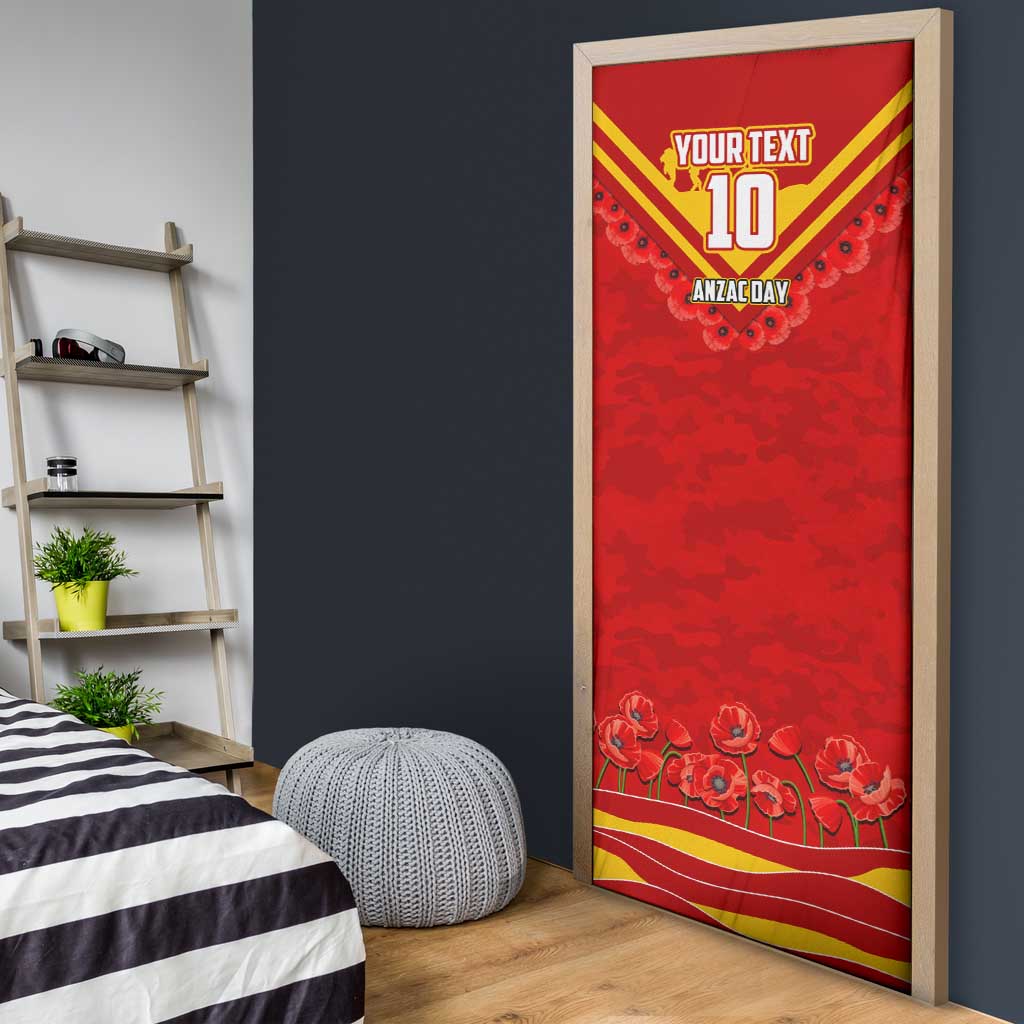Personalised Gold Coast Suns ANZAC Door Cover Military Remembrance Australian Football Mascot Camouflage