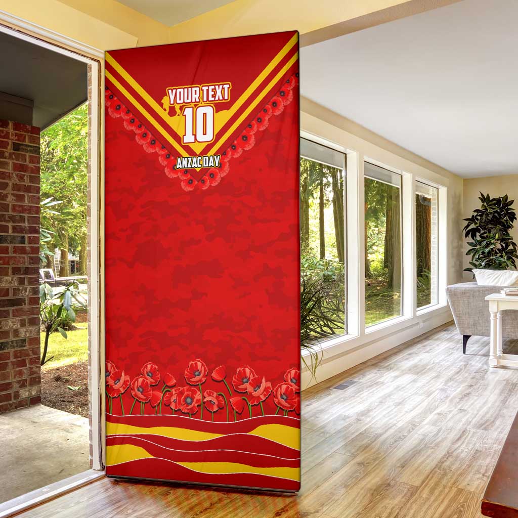 Personalised Gold Coast Suns ANZAC Door Cover Military Remembrance Australian Football Mascot Camouflage