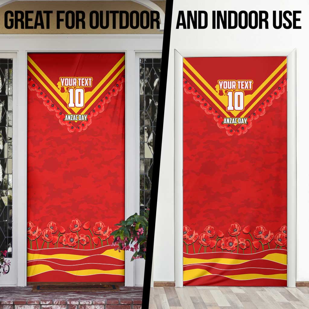Personalised Gold Coast Suns ANZAC Door Cover Military Remembrance Australian Football Mascot Camouflage