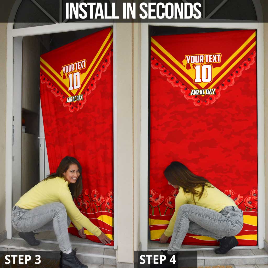 Personalised Gold Coast Suns ANZAC Door Cover Military Remembrance Australian Football Mascot Camouflage