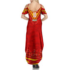 Personalised Gold Coast Suns ANZAC Family Matching Summer Maxi Dress and Hawaiian Shirt Military Remembrance Australian Football Mascot Camouflage