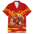Personalised Gold Coast Suns ANZAC Family Matching Tank Maxi Dress and Hawaiian Shirt Military Remembrance Australian Football Mascot Camouflage
