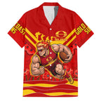 Personalised Gold Coast Suns ANZAC Family Matching Tank Maxi Dress and Hawaiian Shirt Military Remembrance Australian Football Mascot Camouflage