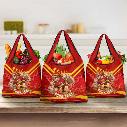 Personalised Gold Coast Suns ANZAC Grocery Bag Military Remembrance Australian Football Mascot Camouflage