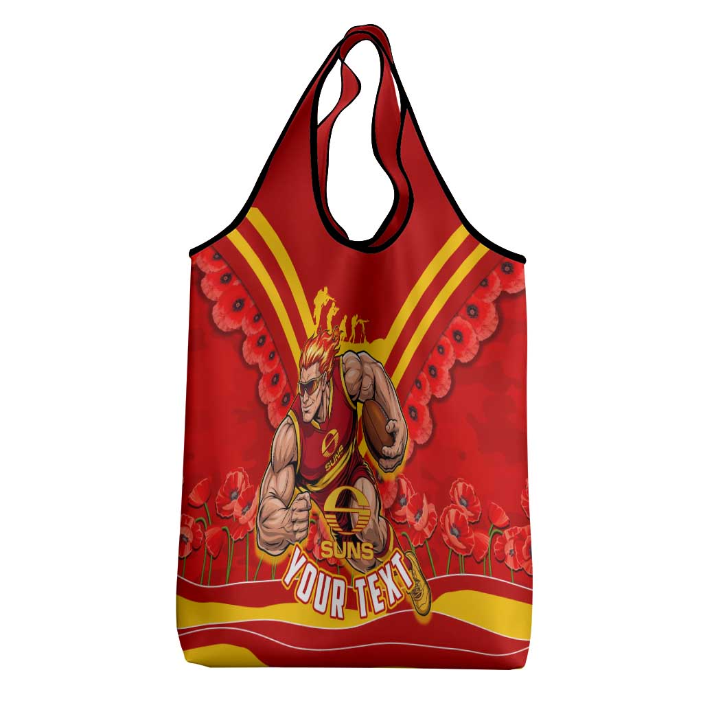 Personalised Gold Coast Suns ANZAC Grocery Bag Military Remembrance Australian Football Mascot Camouflage