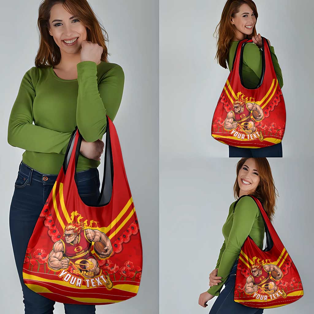 Personalised Gold Coast Suns ANZAC Grocery Bag Military Remembrance Australian Football Mascot Camouflage