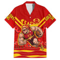 Personalised Gold Coast Suns ANZAC Hawaiian Shirt Military Remembrance Australian Football Mascot Camouflage