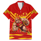 Personalised Gold Coast Suns ANZAC Hawaiian Shirt Military Remembrance Australian Football Mascot Camouflage