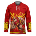 Personalised Gold Coast Suns ANZAC Hockey Jersey Military Remembrance Australian Football Mascot Camouflage