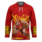 Personalised Gold Coast Suns ANZAC Hockey Jersey Military Remembrance Australian Football Mascot Camouflage